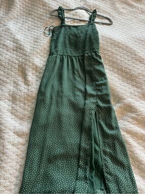 Abercrombie & Fitch Green Polka Dot Midi Dress